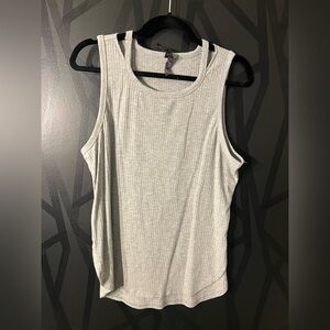 Betsey Johnson Light Gray Ribbed Tank Top